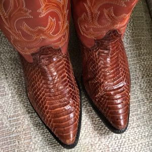 Vtg snake skin Vaquero Cowboy boots Sz 25/7.5